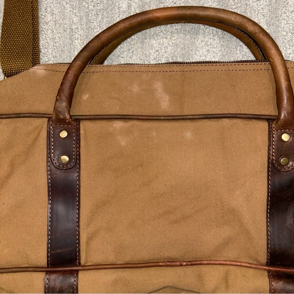 Aaron Leather Goods Canvas And Leather Messenger Bag - Picture 5 of 7